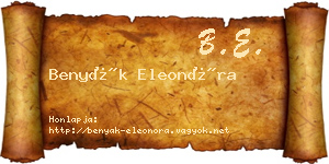 Benyák Eleonóra névjegykártya